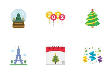 Feliz año nuevo Paquete de Iconos