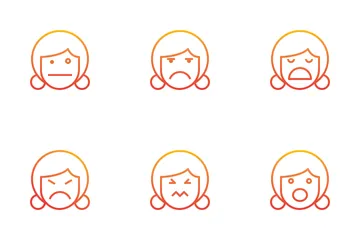 Female Emotion Icon Pack