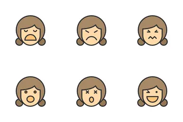 Female Emotion Icon Pack