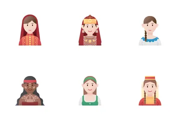 Female National Character 1 Icon Pack