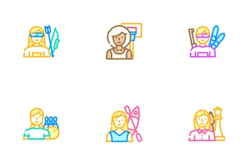 Female Sport Woman Exercise Icon Pack