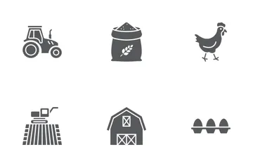 Icônes de glyphes de ferme et d'agriculture Pack d'Icônes