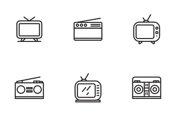 Fernsehen und Radio Symbolpack