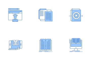 Fernunterricht und E-Learning Symbolpack
