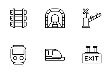 Ferrocarril Paquete de Iconos