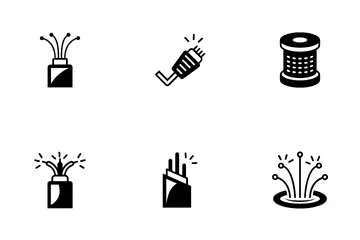 Fibra óptica Paquete de Iconos