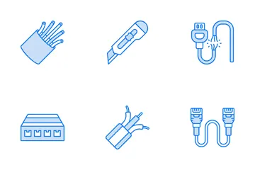 Fibra óptica Paquete de Iconos
