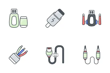 Fibra óptica Paquete de Iconos