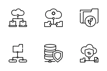File And Folder Data Storage Icon Pack