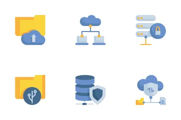 File And Folder Data Storage Icon Pack