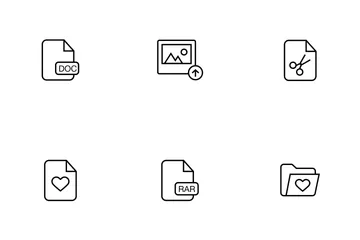 File And Folder Thinline Icon Pack