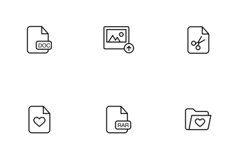 File And Folder Thinline Icon Pack