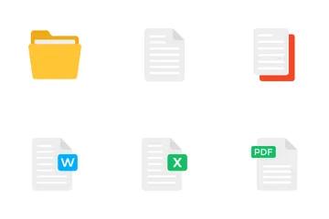 File Formats And File Folder And Arrows Icon Pack