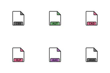 File Formats Line Fill Icon Pack