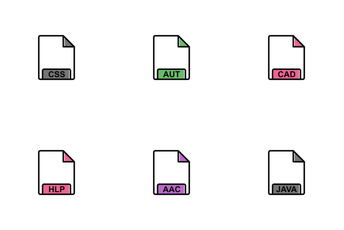 File Formats Line Fill Icon Pack