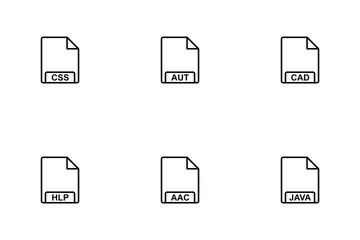 File Formats Line Icon Pack