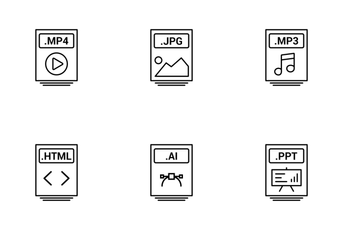 File Type Line Icons Icon Pack