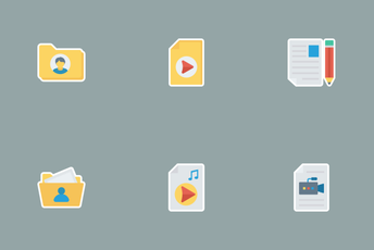 Files & Folders Flat Paper Icons Icon Pack