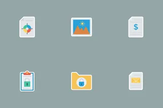Files & Folders Flat Paper Icons