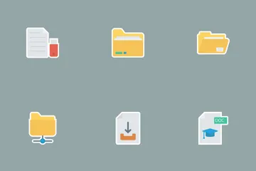 Files & Folders Flat Paper Icons Icon Pack