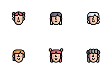 Coiffure Fille Icon Pack