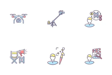 Film Making Process And Staff Icon Pack