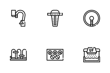 Filtro de tratamiento de agua Paquete de Iconos