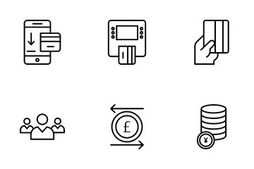 Finanças Digitais Pacote de Ícones