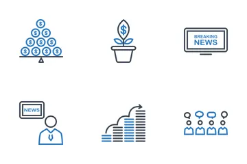 Finance 2 Two Color Line Icon Pack