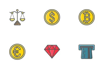 Finance Filled Outline Icons Icon Pack
