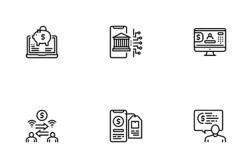 Financement bancaire en ligne Pack d'Icônes