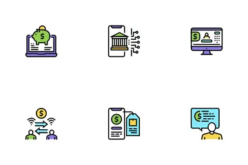 Financement bancaire en ligne Pack d'Icônes