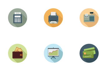 Financial Flat Color Icon  Icon Pack