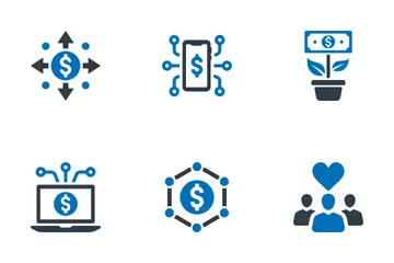 Financiamento coletivo e doação Pacote de Ícones