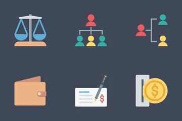 Finanzas planas Paquete de Iconos