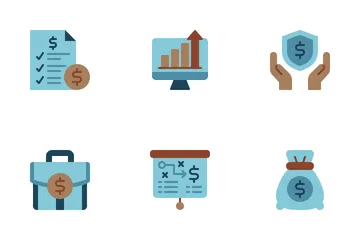 Finanzmanagement und Investitionen Symbolpack