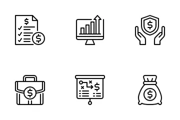 Finanzmanagement und Investitionen Symbolpack