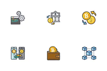 Finanztechnologie Icon Pack