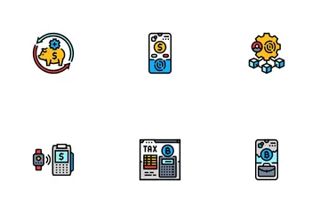 Fintech Blockchain Payments Icon Pack