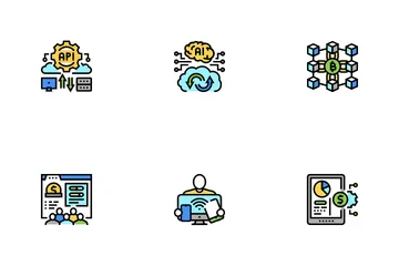 Fintech Financial Technology Icon Pack