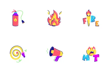 Fire Fighter Stickers Icon Pack