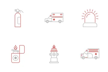 Firefighter And Fire Department Icon Pack