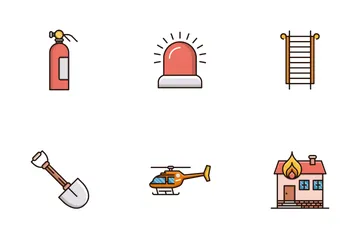 Firefighter And Fire Department Icon Pack