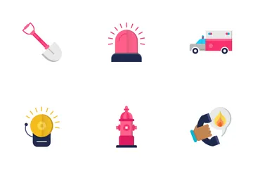 Firefighter And Fire Department Icon Pack