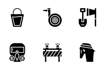 Firefighter Equipment Icon Pack