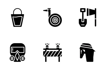 Firefighter Equipment Icon Pack