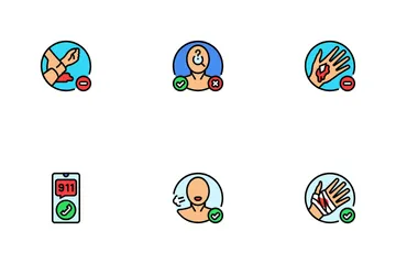 First Aid Providing Cpr Bandage Icon Pack
