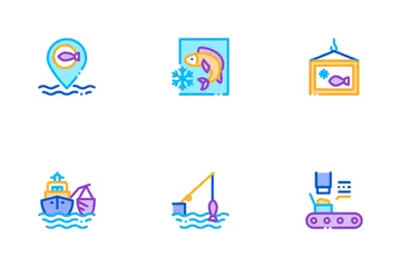 Fishing Industry Business Process Icon Pack