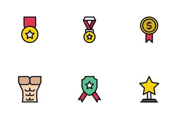 Fitness Achievement Badge Icon Pack