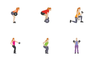 Fitness And Exercises Characters 2 Icon Pack
